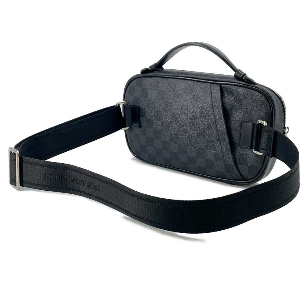 Louis Vuitton Black Belt Graphite Bag Bum Ambler Body Crossbody Damier Black
